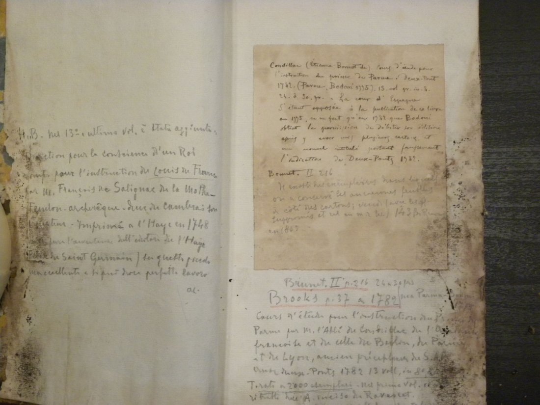 Parma-Bodoni, Etienne Benoit de Condillac: Cours d'Ã©tude pour l'instruction du Prince de Parme. (Parma, 1782). 13 volumi. Belle rilegature coeve in piena pelle. Abrasioni e difetti alle cuffie. Bella opera, magnificamente stampata da Giovan
