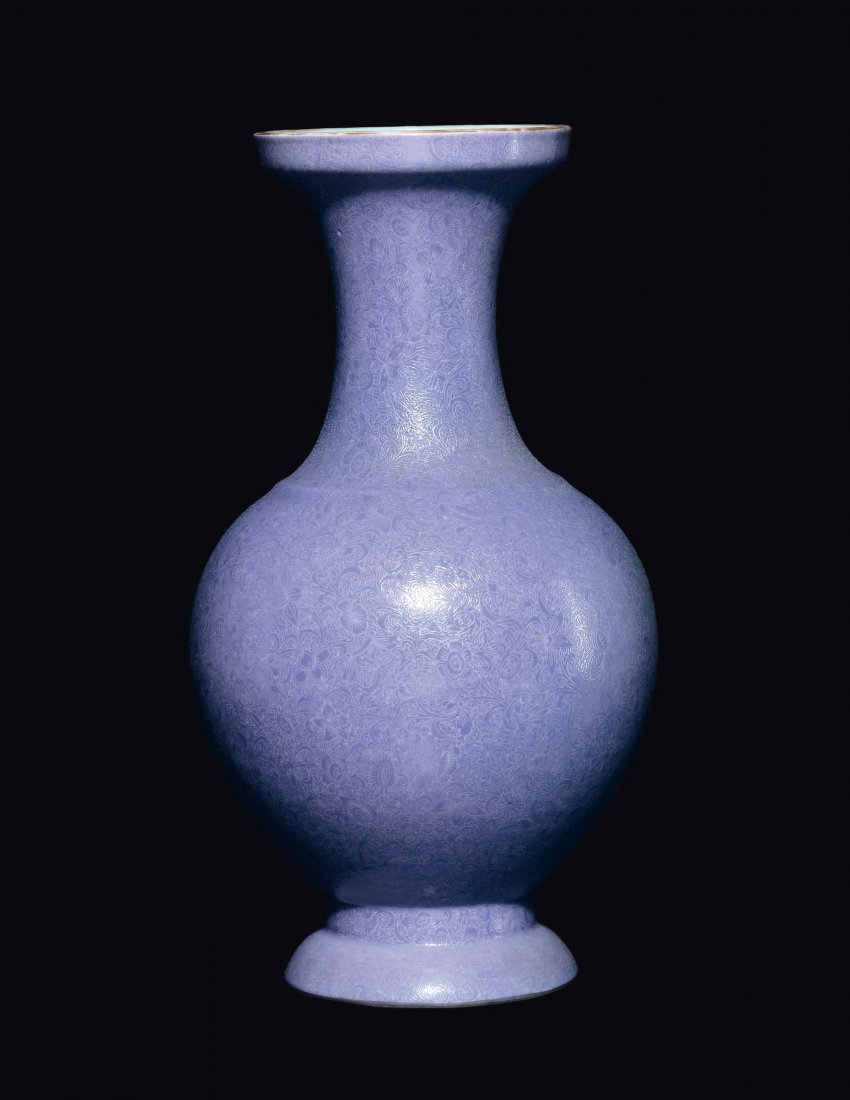 A violet flamb porcelain vase, China, Qing Dynasty, (1 of 2)