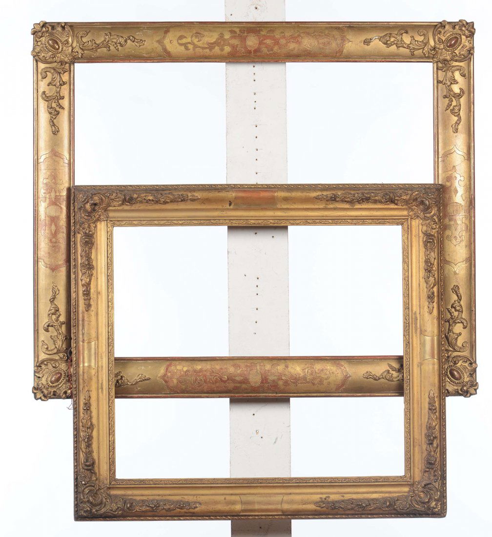 Cinque cornici dorate e decorate in rilievo a stucco, (1 of 1)