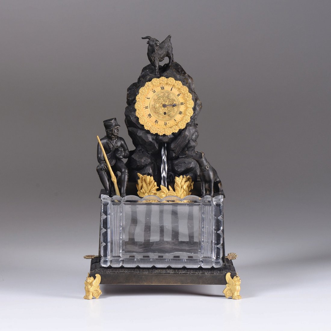 A Charles X table clock with fountian, 19th century (1 of 8)