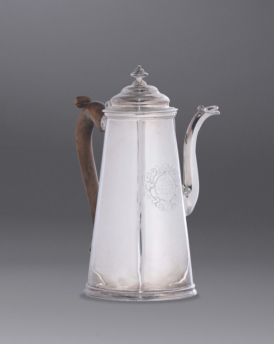 A silver coffee pot, London 1708 (1 of 4)