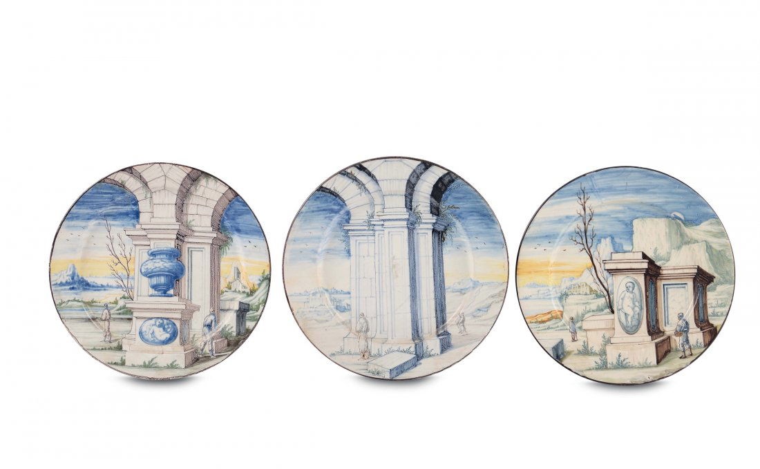Three dishes, Pavia, ealry 18th century workshop (1 of 2)