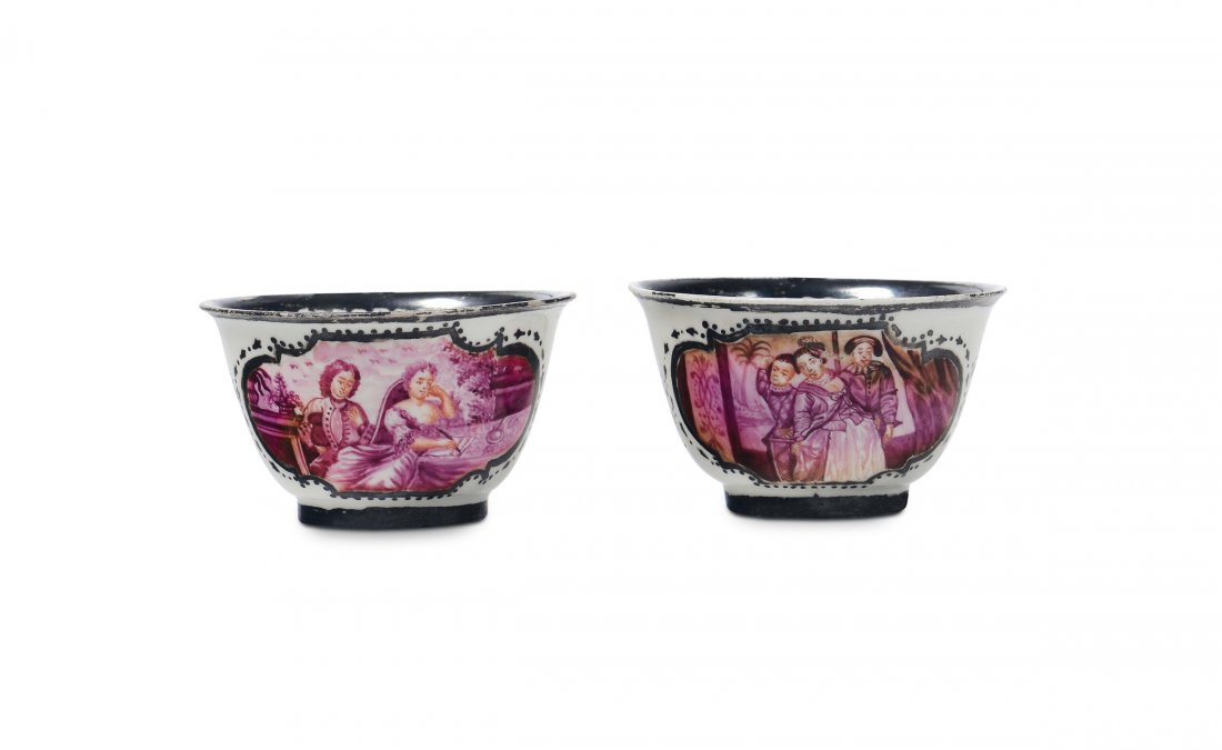 A pair of Meissen cups (porcelain 1715-1720), Ausberg, (1 of 4)