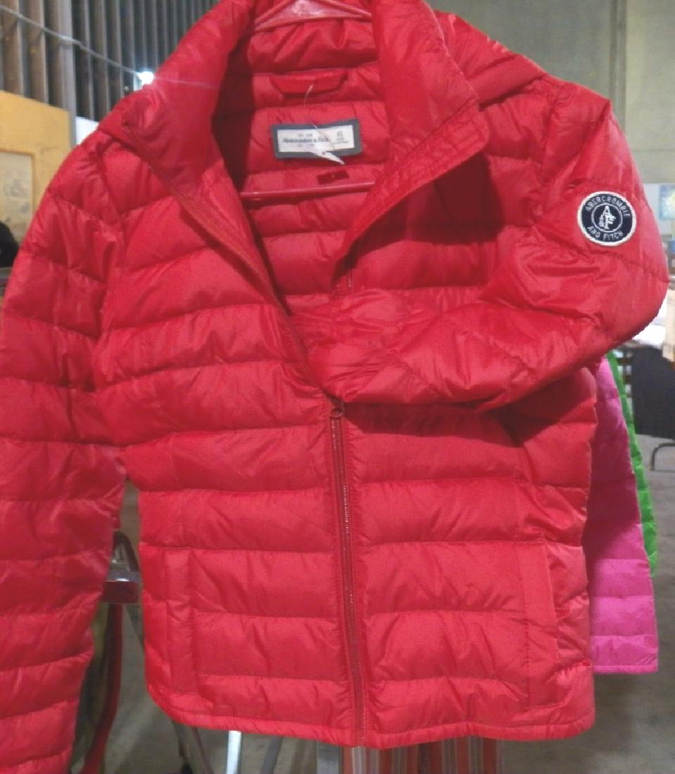 Youth Size Med. Red Down Puffer Jacket: Abercrombie & Fitch Coat light weight good for spring and fall hood is attached..size Medium retails 140.00 trk 28254