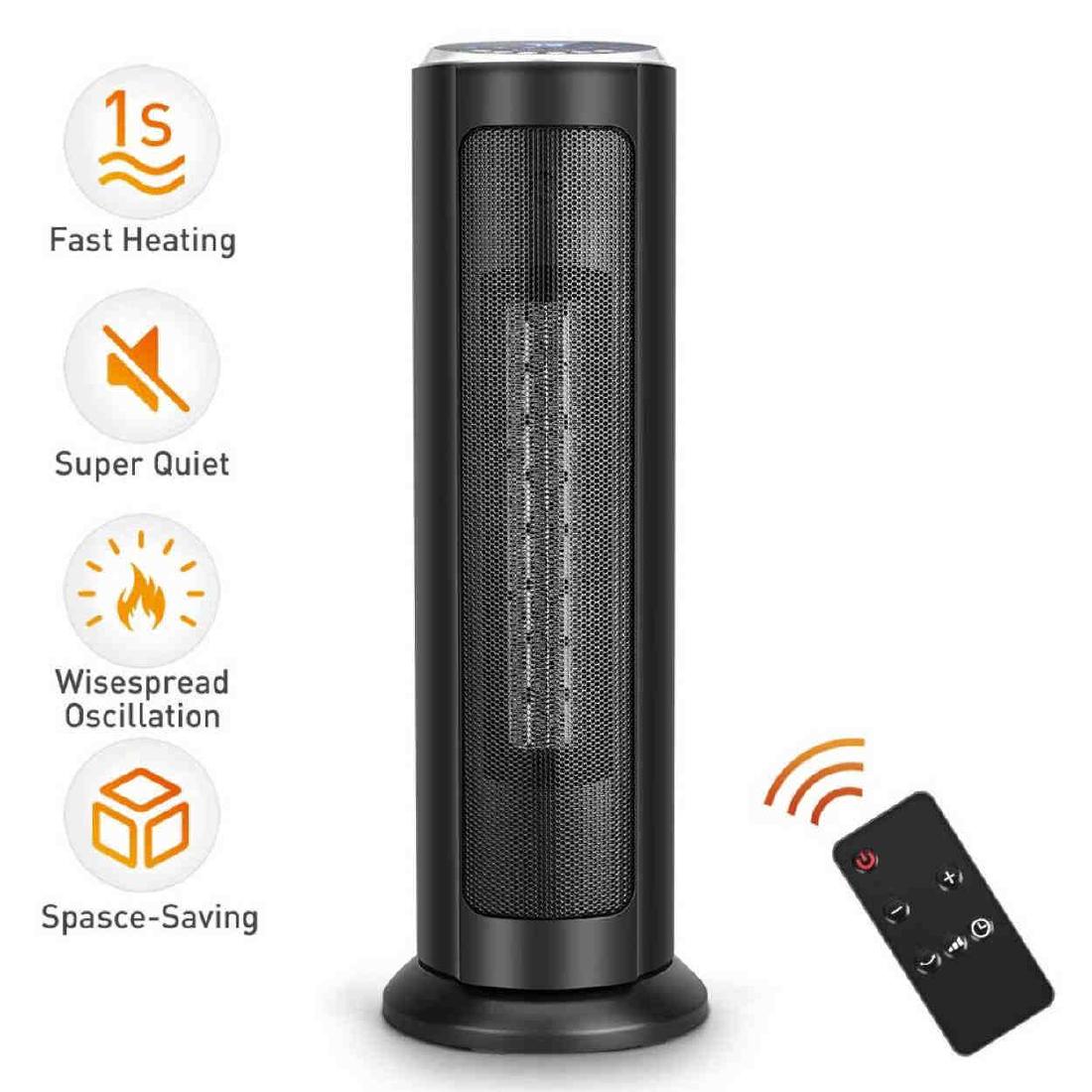 Trustech 22" ceramic Tower Heater: TRUSTECH Portable Ceramic Tower Heater Oscillating Digital Display w/Remote, Overheating & Tip-Over Protection Adjustable Thermostat, 1500W model KPT 2206D