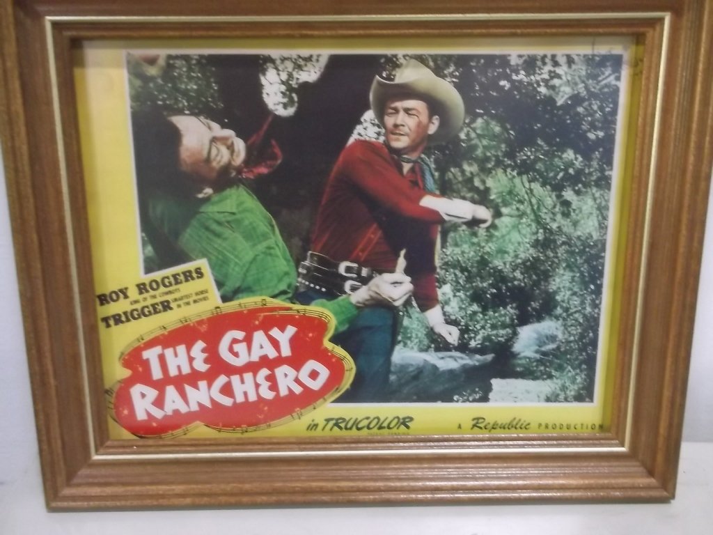 The Gay Ranchero: 1948 Lobby Card Roy Rogers and Jane Frazee framed and in mint condition