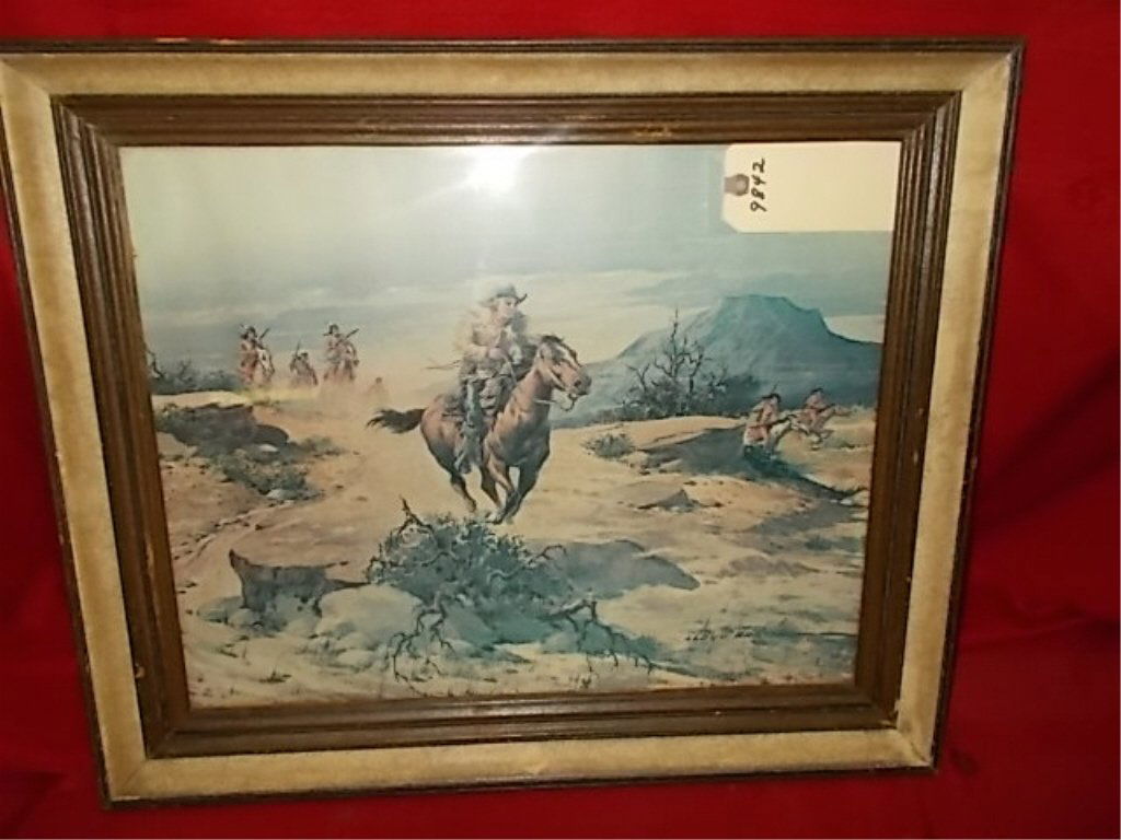 1960'S Signed Lloyd Harting Western Print: approx 24" x 20" artist 1901-1974