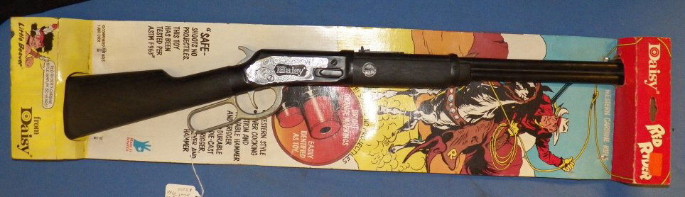 Red Ryder Cap Gun by Daisy: Daisy Cap Gun Rifle on Cardboard never used great Graphics Little Beaver