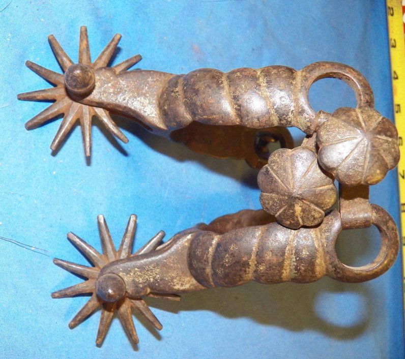 Early Buermann Steel Spurs: Very nice vintage Buermann Steel Spurs good mark on shank