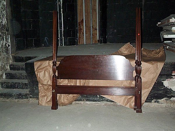 CARVED FOUR POSTER BED. 20th century- 7: CARVED FOUR POSTER BED. 20th century- 74 in. high x 62 in. wide x 82 in. deep.