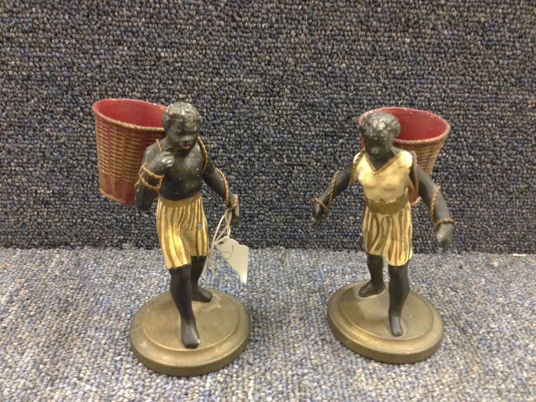 Pr of Grape Picker Toothpick Holders: Pr of Grape Picker Toothpick Holders