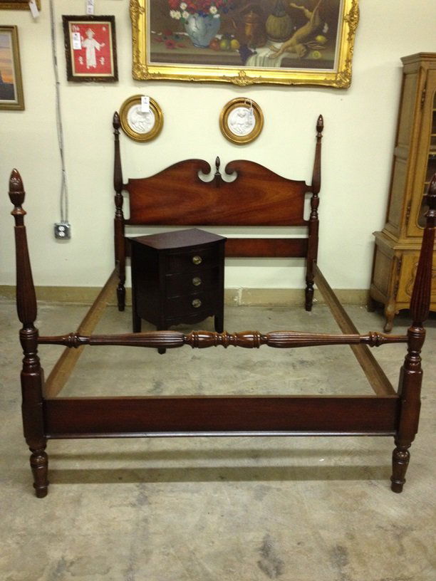 Mahogany Four Poster Bed: Mahogany Four Poster Bed c. 1940