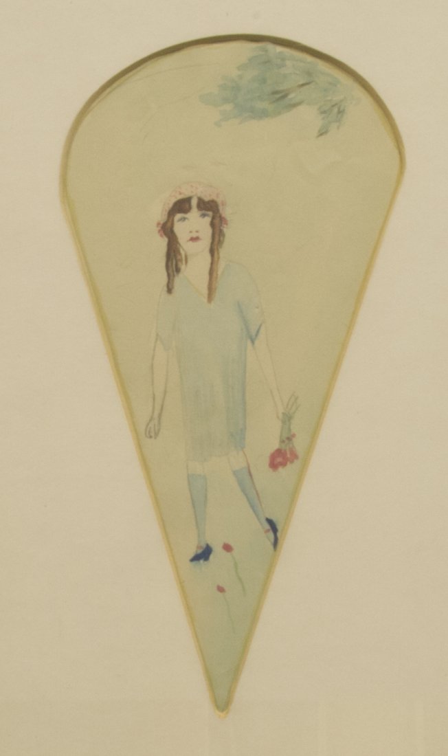 SIR CECIL BEATON 1903-1980 FAN DESIGN watercolour 2: SIR CECIL BEATON 1903-1980 FAN DESIGN watercolour 25cm x 13; 10in x 5 1/4 Painted when he was 8 yeas old Provenance: Michael Parkin Fine Art Ltd.
