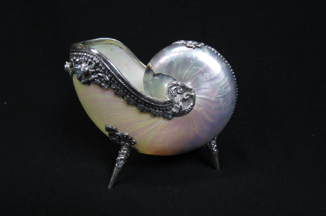 Sterling Silver & Gem Set Nautilus Shell, (1 of 4)