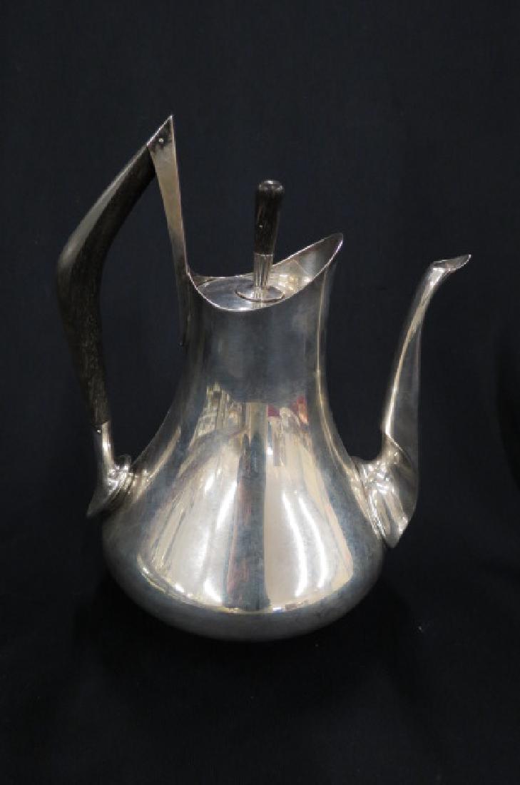 Gorham Sterling "Circa 1970" Teapot,: Gorham Sterling "Circa 1970" Teapot, by Donald Colflesh, #1462, 2 3/4 print, mid century modern style by famous designer, 9 1/2" tall, 882 grams, no monogram. Donald Colflesh is an American visual art
