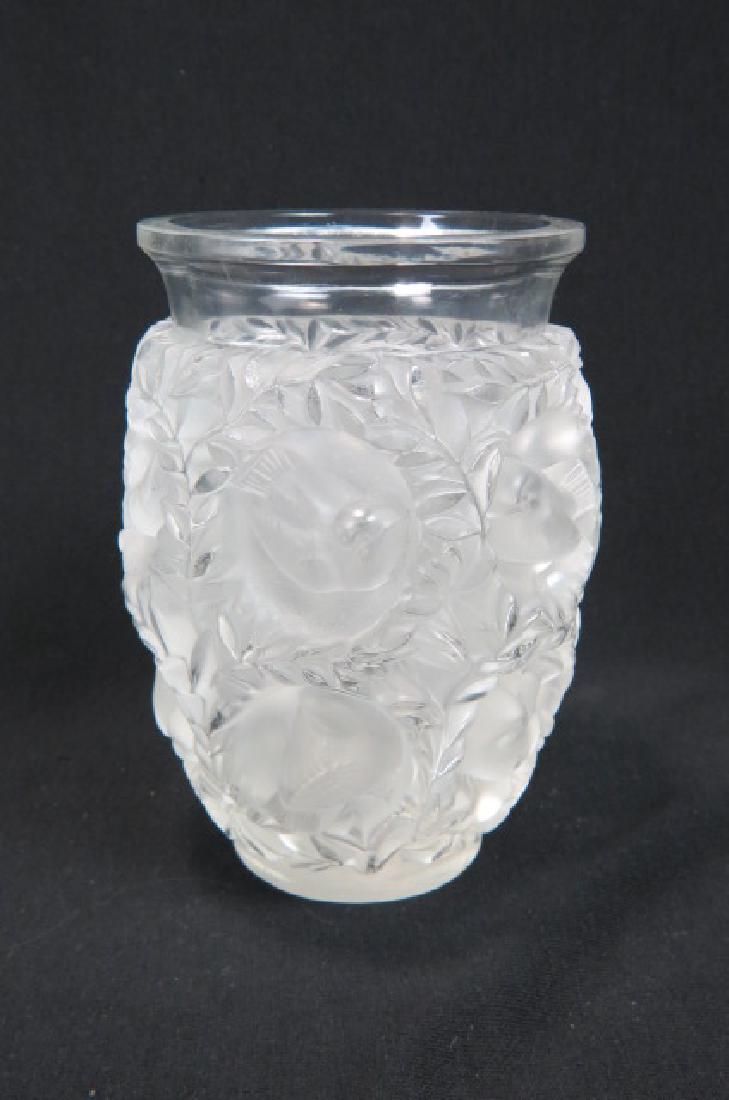 Lalique Crystal Bird & Wreath Vase, (1 of 4)