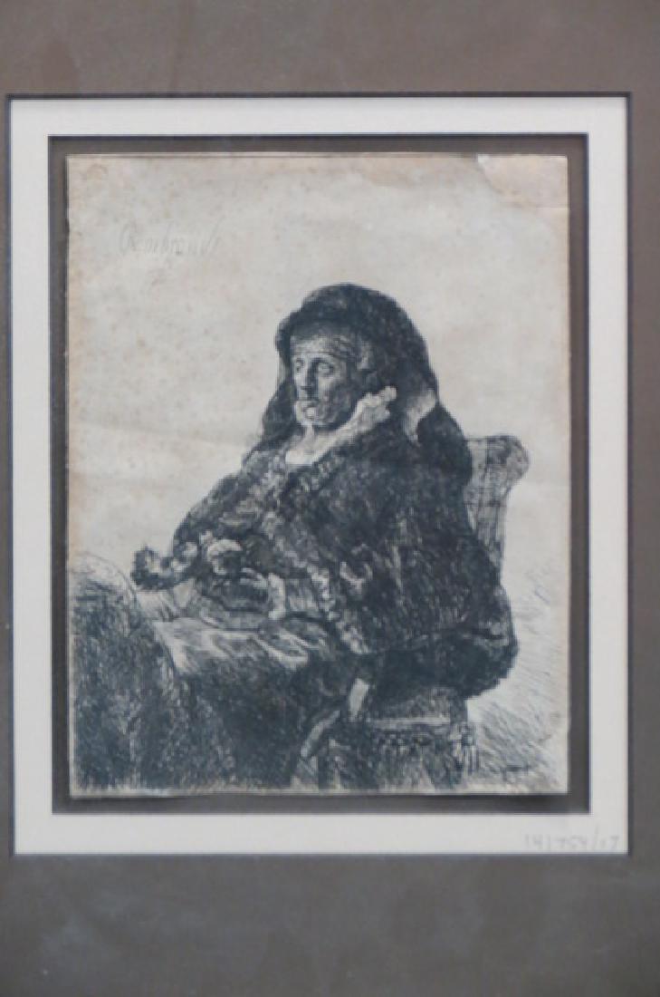 Rembrandt Van Rijn, etching, circa 1632, (1 of 2)