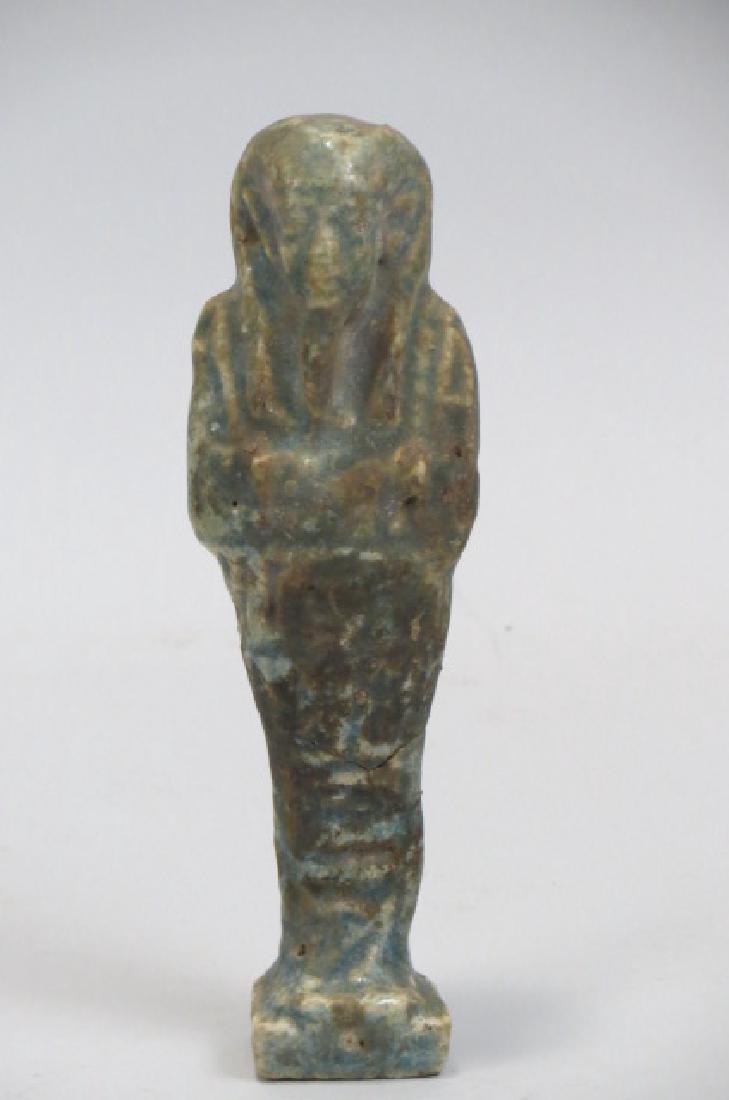 Ancient Egyptian Shabti Faience Pottery Figure, (1 of 3)