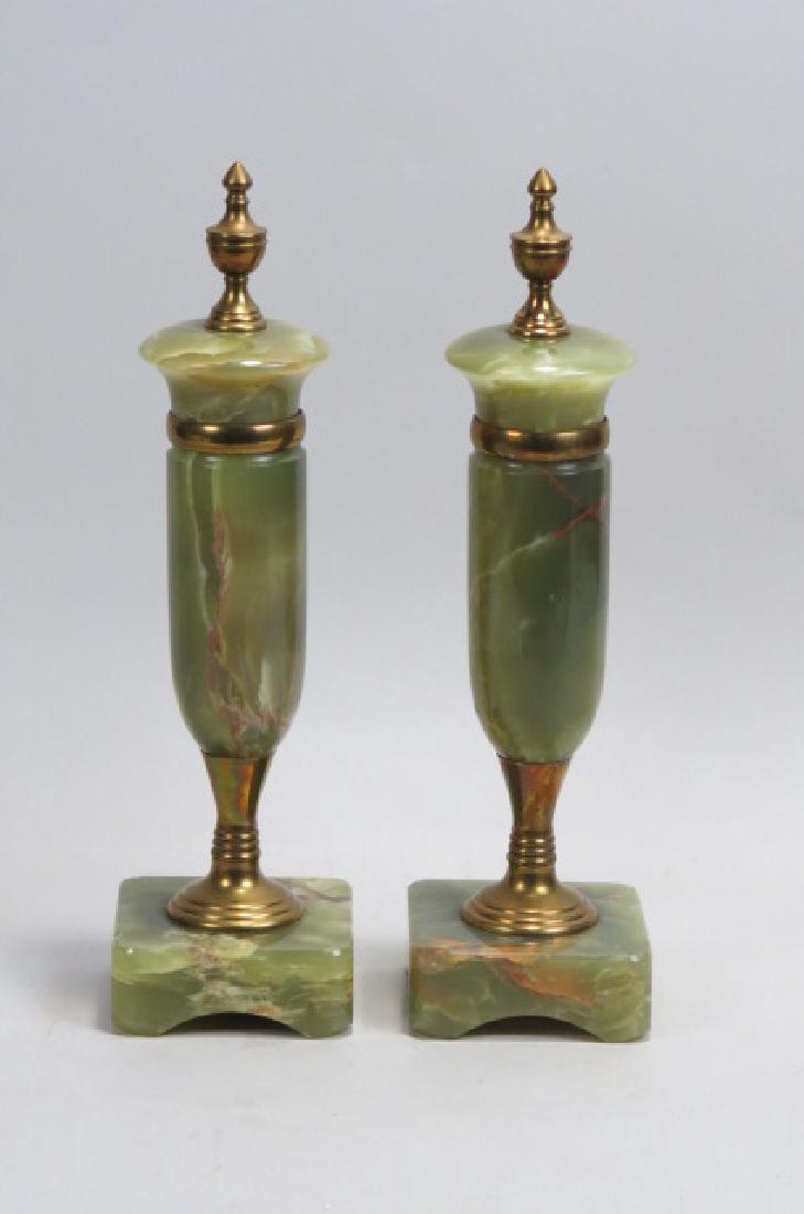 Pair of Art Deco Onyx Mantle Urns, (1 of 4)
