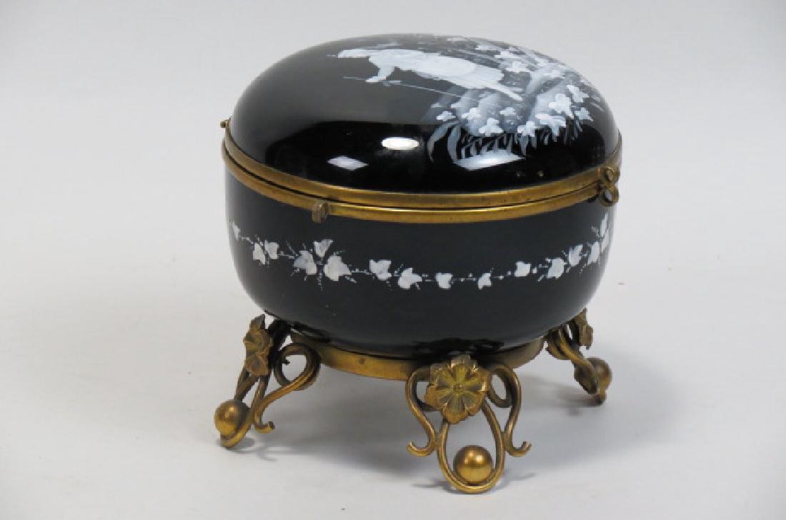 Mary Gregory Art Glass Dresser Box, (1 of 4)
