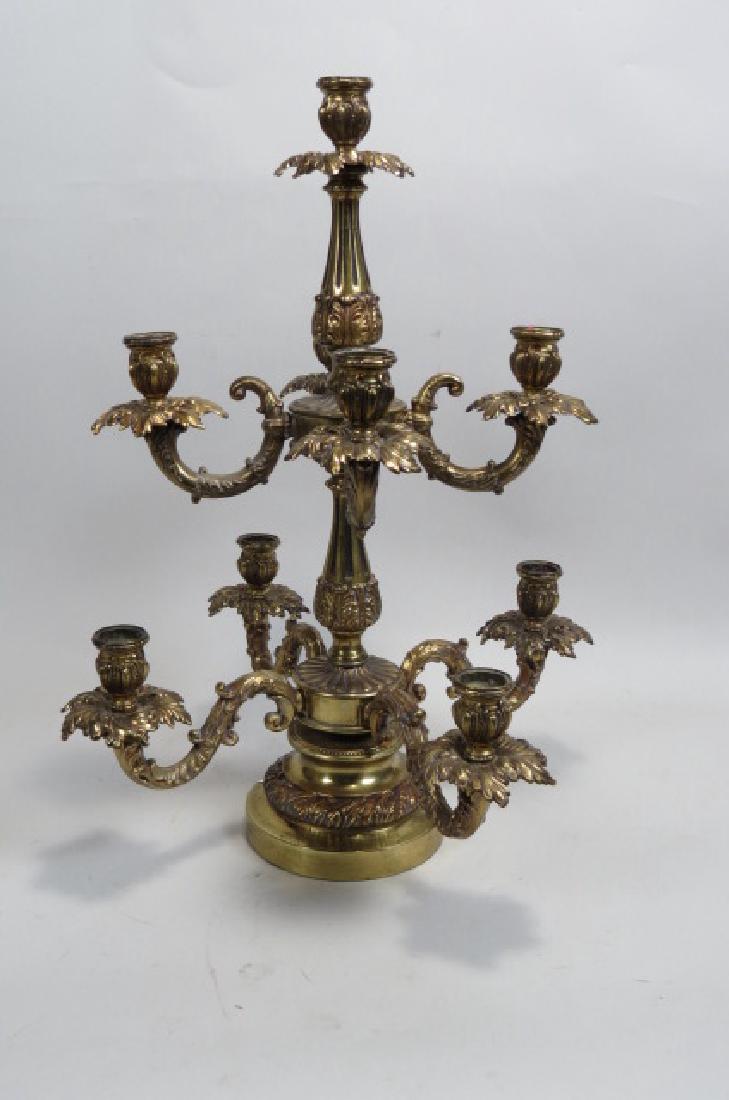 Bronzed Candelabra, rococo style,: Bronzed Candelabra, rococo style, nine light, 21" tall, impressive.