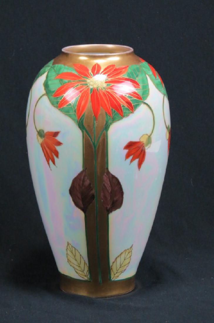 Pickard Hand Painted Porcelain Poinsettia Vase, (1 of 4)