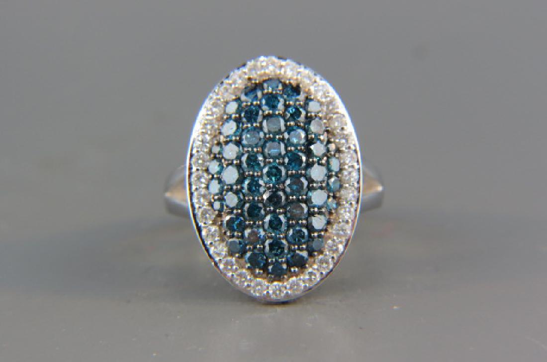 Blue & White Diamond Ring, (1 of 4)