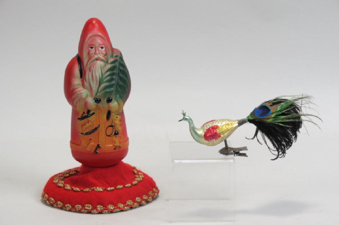 Antique Figural Glass Santa Christmas Bulb, (1 of 3)