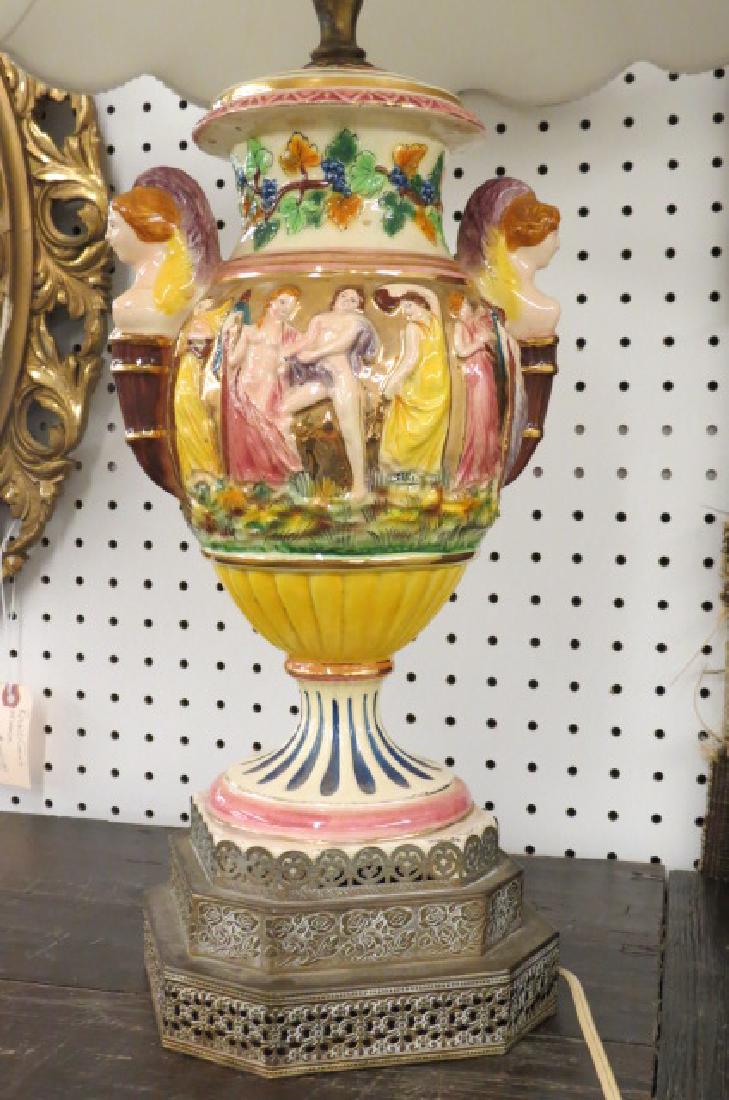 Capodimonte Pottery Lamp, (1 of 5)