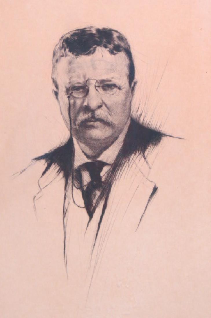 Etching of Theodore "Teddy" Roosevelt, 1919 (1 of 4)