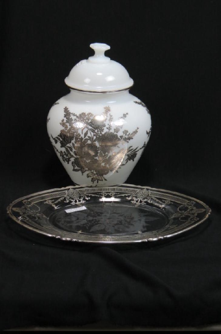 2 pcs. Silver Overlay Glass, (1 of 3)