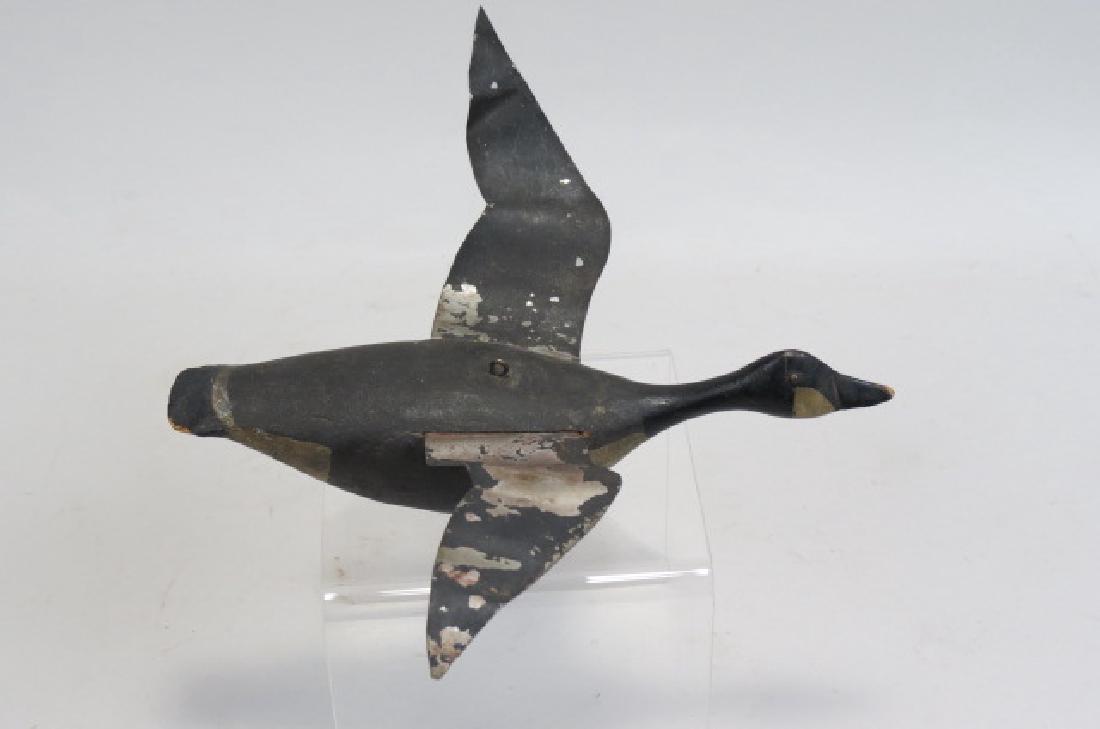 Carved Wooden & Metal Flying  Duck Decoy, (1 of 3)
