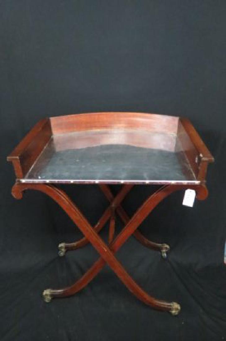 Mahogany Folding Butlers Stand with Tray, (1 of 3)