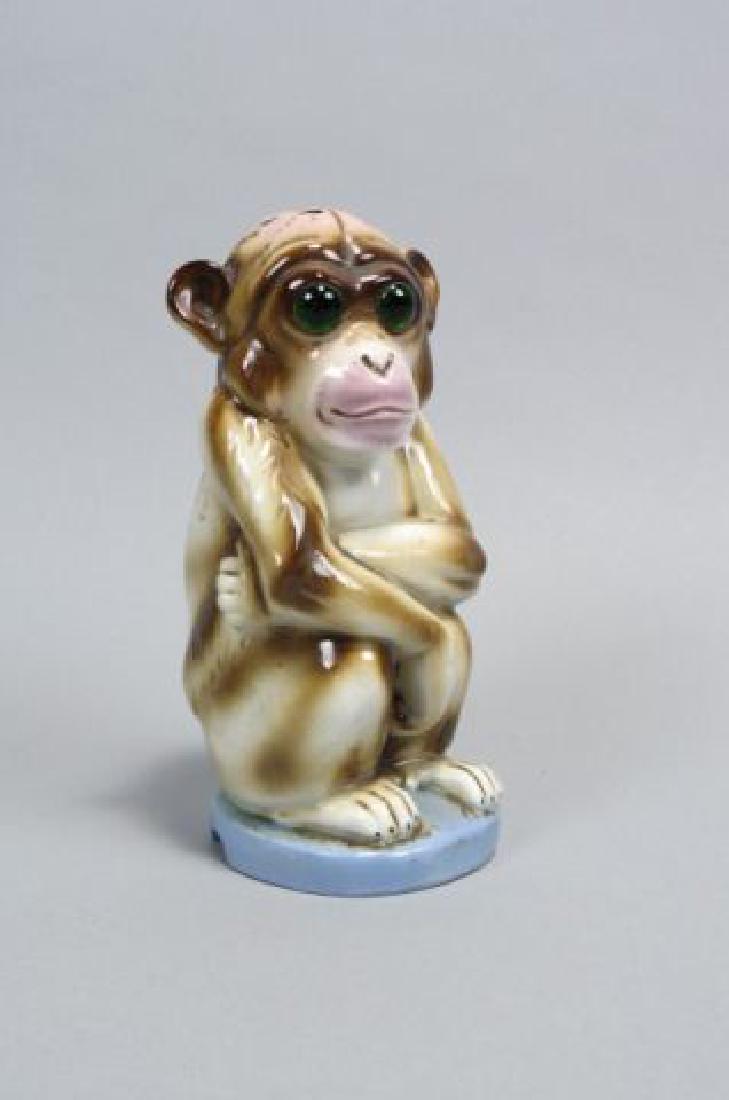 German Porcelain Monkey Figural Perfumer Lamp, (1 of 5)