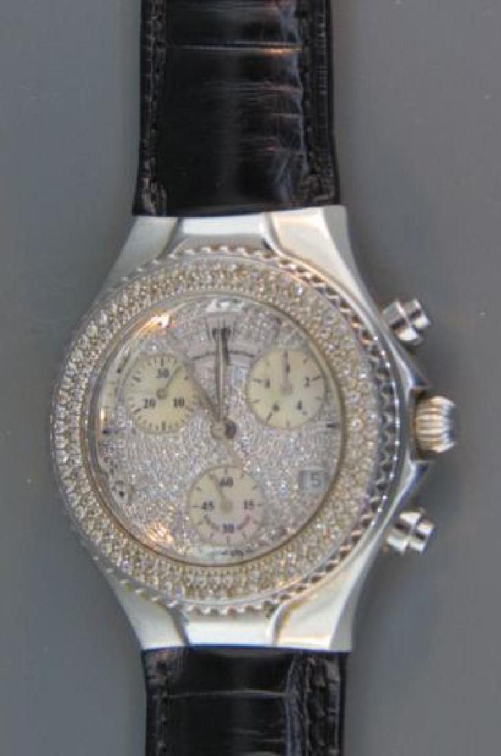 Technomarine Man's Wristwatch,: Technomarine Man's Wristwatch, multi dial, stainless steel, leather band, with appraisal of $1,800.