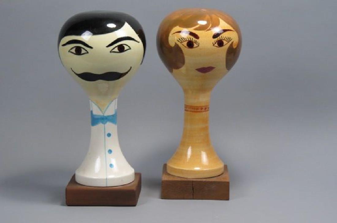 Pair of Stangl Pottery Figural Head Hat Stands, (1 of 5)