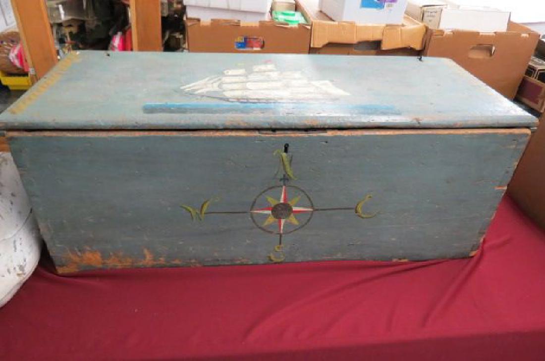 Early Sea Captain's Painted Chest, (1 of 7)