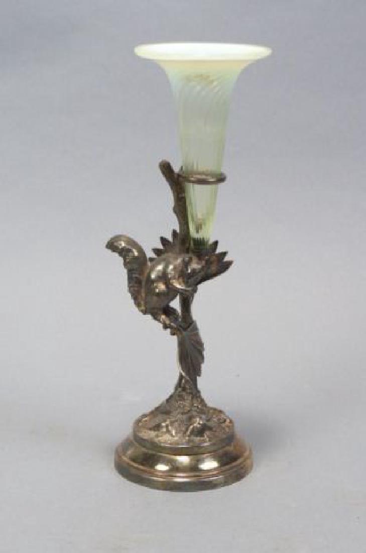 Victorian Silverplate Figural Vase with Squirrel, (1 of 2)