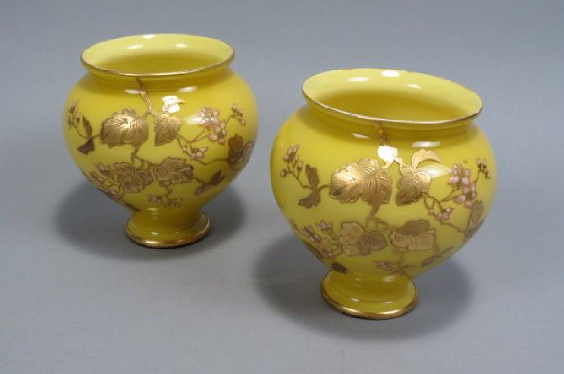 Pair of Webb Art Glass Vases, (1 of 5)