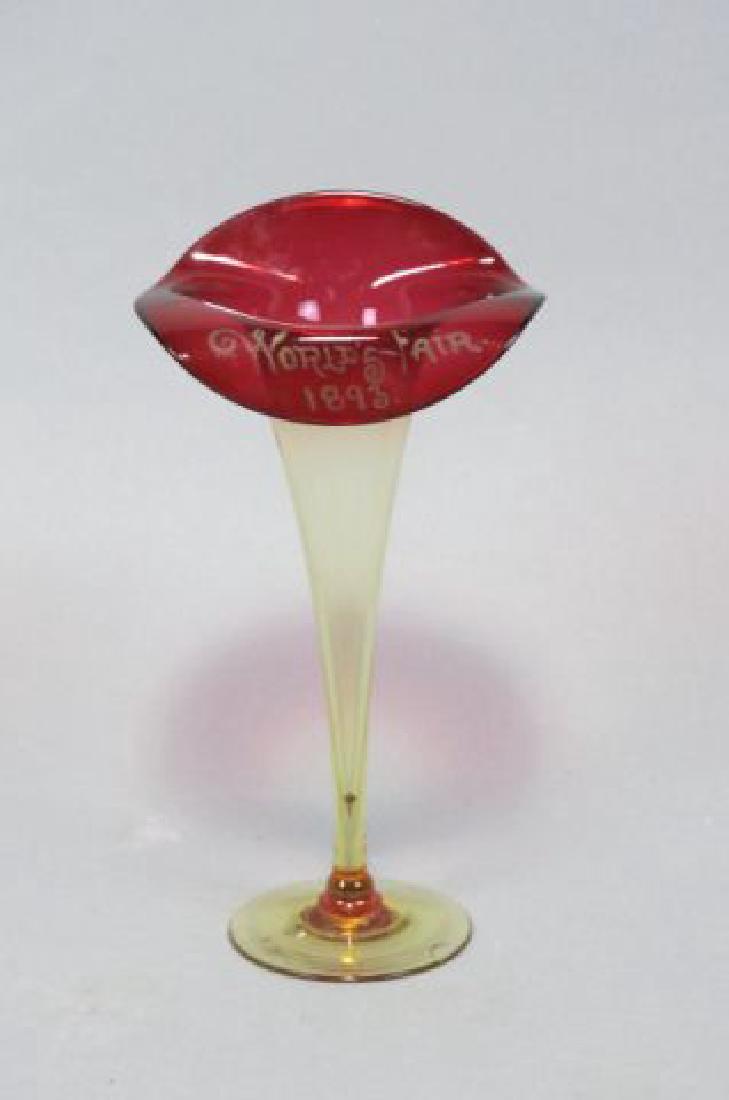 1893 Columbian World Fair Amberina Lily Vase, (1 of 5)