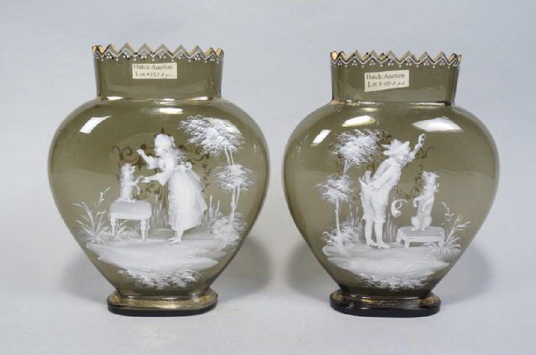 Pair of Mary Gregory Enameled Glass Vases, (1 of 5)