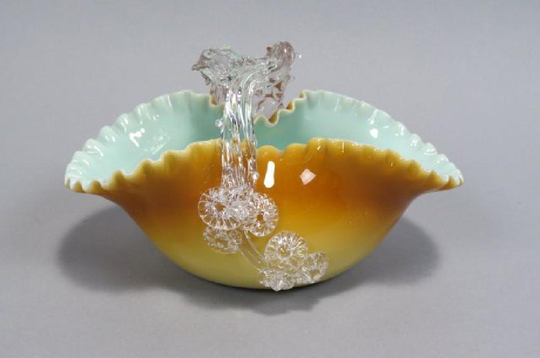 Victorian Art Glass Basket, (1 of 3)