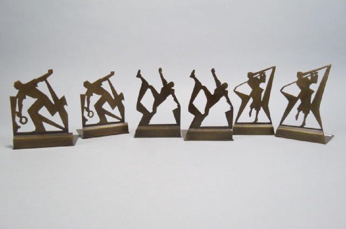 3 Pair of Art Deco Silhouette Bookends, (1 of 5)