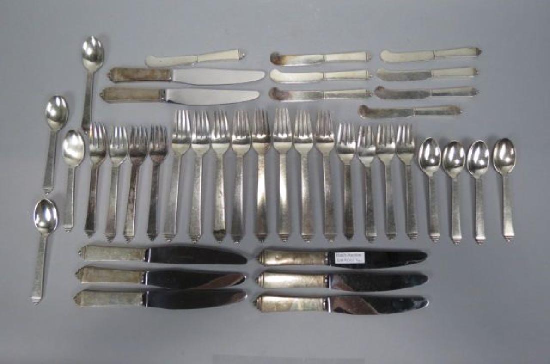 40 pcs. Georg Jensen "Pyramid" Sterling Flatware (1 of 6)