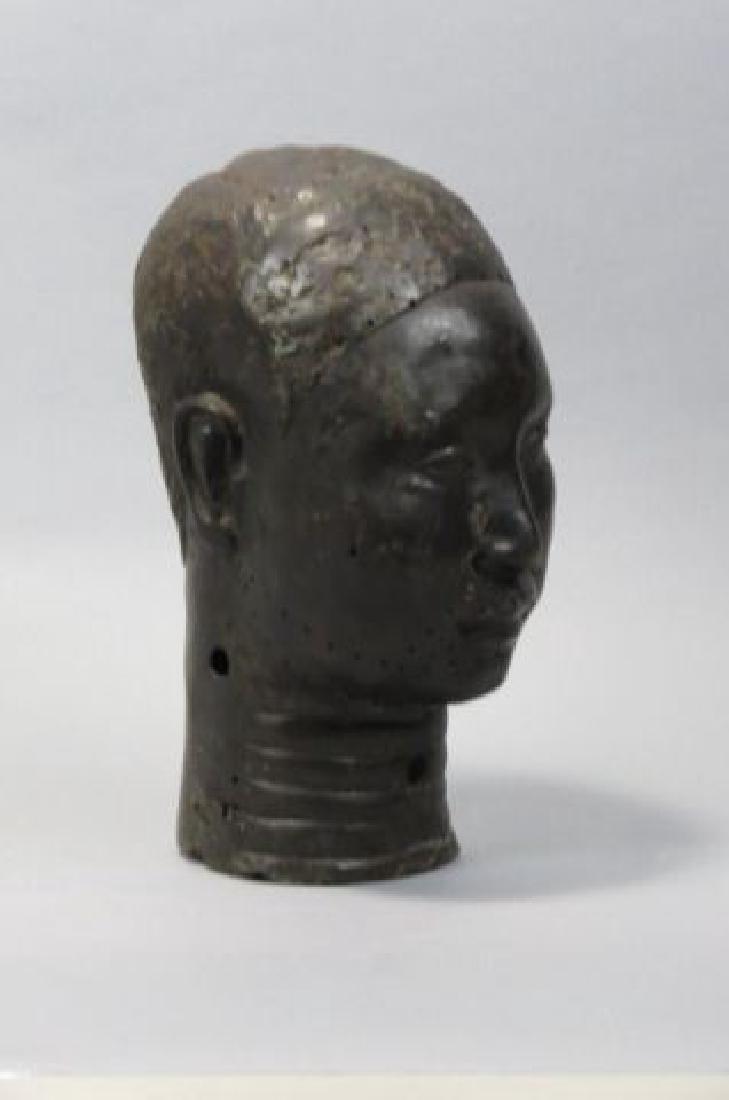 African Benin Ife Bronze Head,: African Benin Ife Bronze Head, 12 1/2"......TRIBAL AFRICAN ARTBENIN styleNigeriaThe powerful ancient Benin kingdom was founded by the son of an Ife king in the early 14th century AD. It was situated i