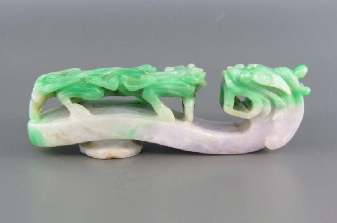 Chinese Carved Jadeite Belt Hook (1 of 3)