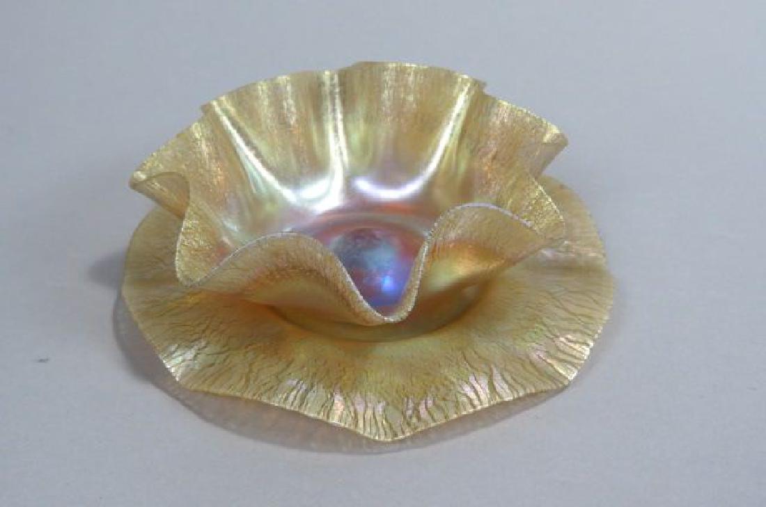 Tiffany Favrile Art Glass Bowl & Underplate, (1 of 10)