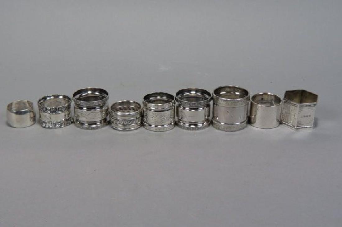 Collection of 9 Napkin Rings, (1 of 4)