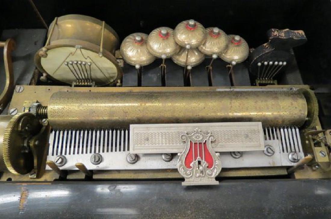 Elaborate Swiss Cylinder Music Box with Drum,