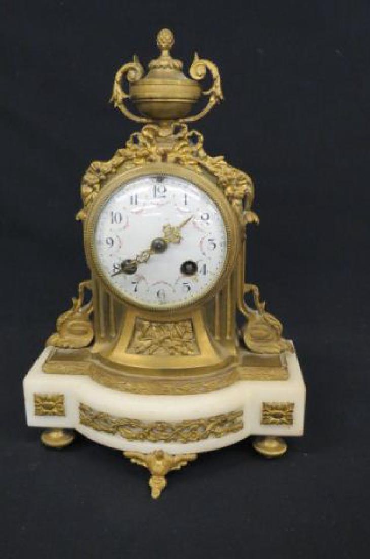 French Bronze & Marble Clock, (1 of 5)